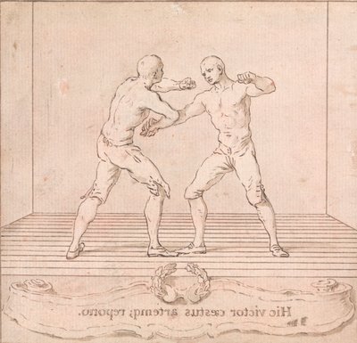 Twee prijsvechters door Hubert Francois Gravelot