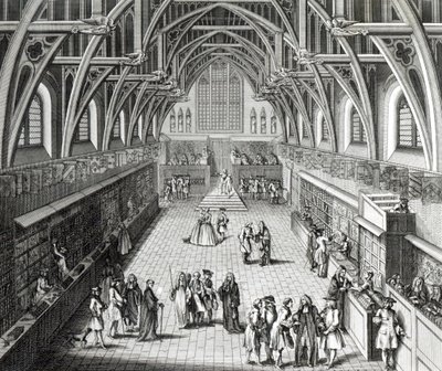 Westminster Hall, de eerste dag van het semester, een satirisch gedicht, 1797 gegraveerd door C. Mosley door Hubert Francois Gravelot