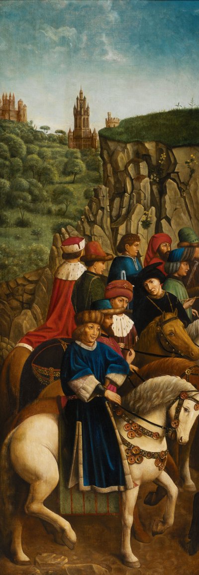 De Rechtvaardige Rechters, linkeronderpaneel van het Gentse Altaarstuk door Hubert & Jan van (1390 1441) (after) Eyck