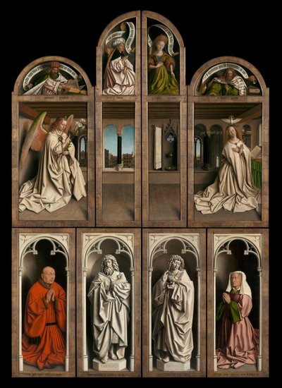 Exterieur van de linker- en rechterpanelen van het Lam Gods door Hubert & Jan van (1390 1441) Eyck