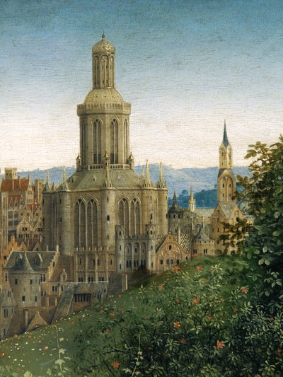 Detail van de Aanbidding van het Mystieke Lam, van het Lam Gods door Hubert & Jan van (1390 1441) Eyck
