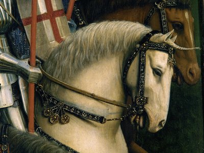 Detail van de Ridders van Christus, van het Gentse Altaarstuk door Hubert & Jan van (1390 1441) Eyck