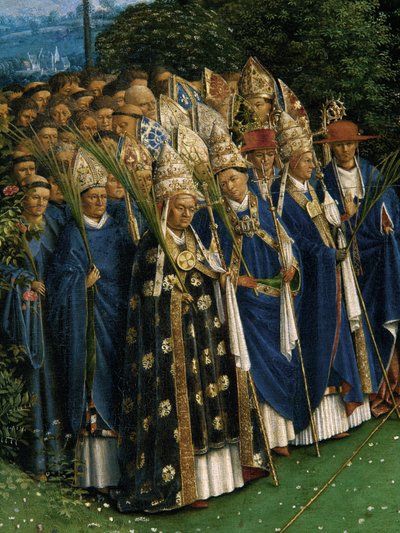 Detail van de Aanbidding van het Mystieke Lam, van het Gentse altaarstuk (detail) door Hubert & Jan van (1390 1441) Eyck