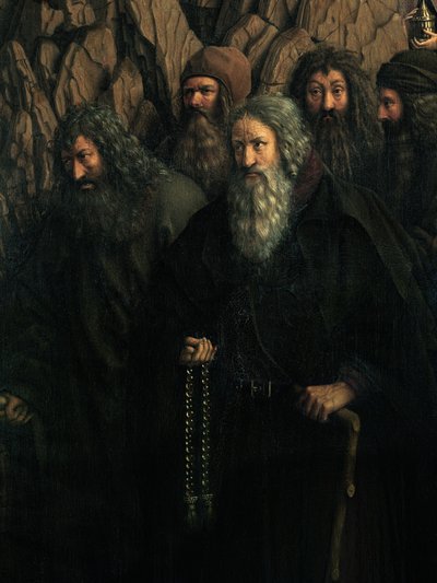Detail van de Hermieten, van de rechterkant van het Gentse Altaarstuk door Hubert & Jan van (1390 1441) Eyck