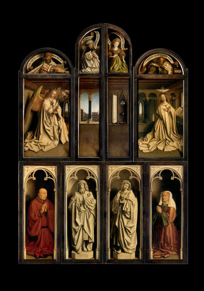 Exterieur van de linker- en rechterpanelen van het Lam Gods door Hubert & Jan van (1390 1441) Eyck