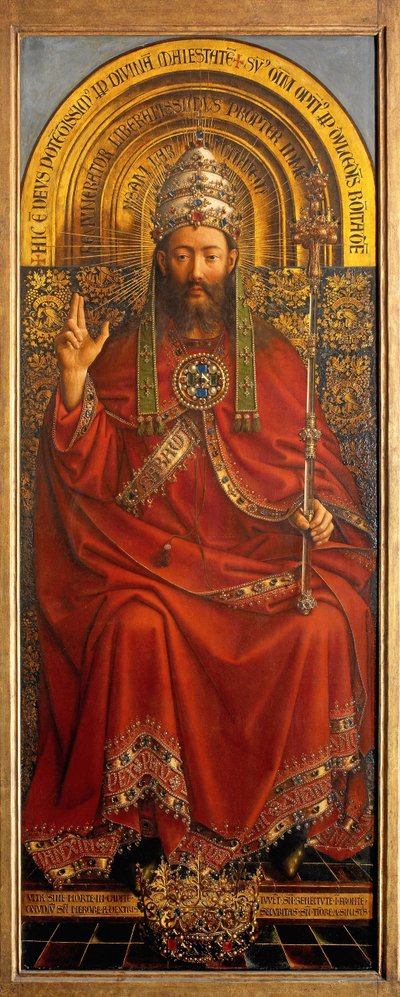 God de Vader, centraal paneel van het Gentse Altaarstuk door Hubert & Jan van (1390 1441) Eyck
