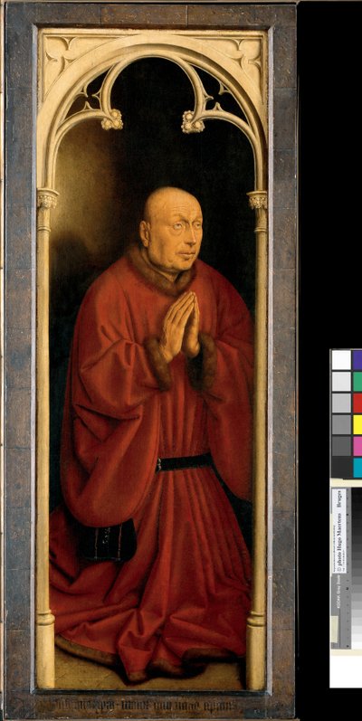 Portret van Joost Vijdt, paneel van de buitenkant van het Gentse Altaarstuk door Hubert & Jan van (1390 1441) Eyck