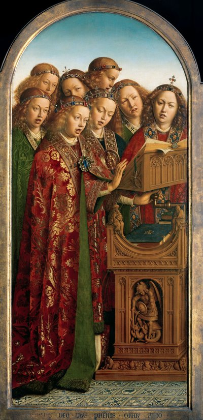 Zingende Engelen, van de linker vleugel van het Lam Gods door Hubert & Jan van (1390 1441) Eyck