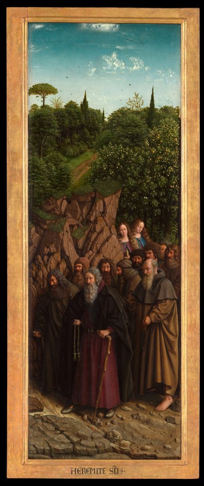 De kluizenaars, van de rechterkant van het Lam Gods door Hubert & Jan van (1390 1441) Eyck