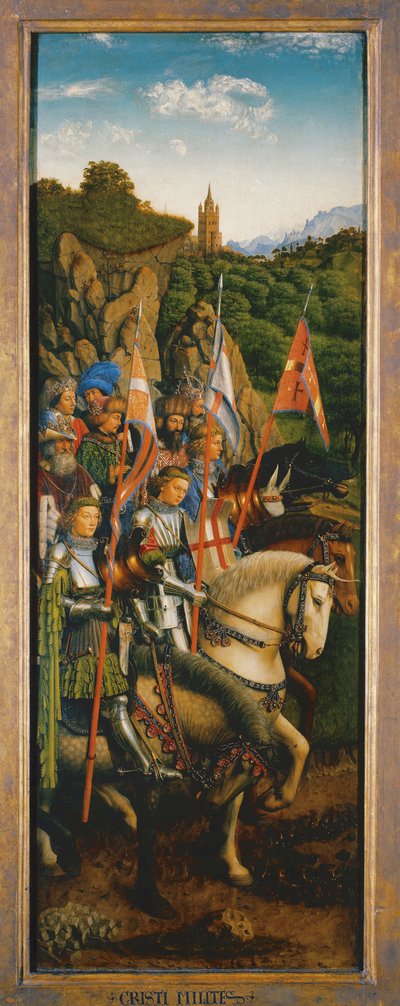 De ridders van Christus, van de linkerzijde van het Gentse altaarstuk door Hubert & Jan van (1390 1441) Eyck