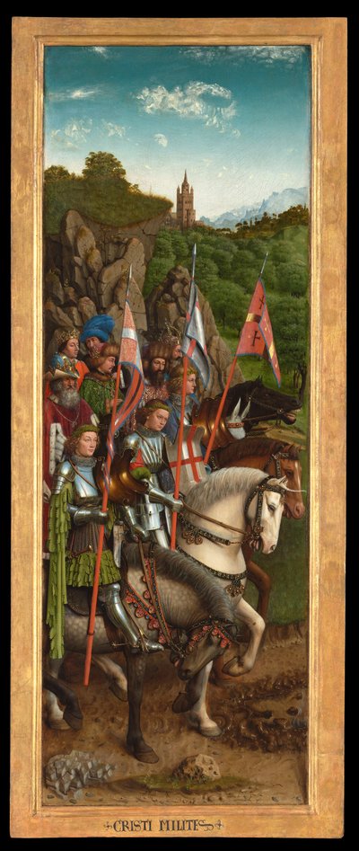 De Ridders van Christus, van de linkerkant van het Gentse Altaarstuk door Hubert & Jan van (1390 1441) Eyck