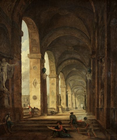 Een Capriccio van Romeinse Architectuur, c.1775 door Hubert Robert