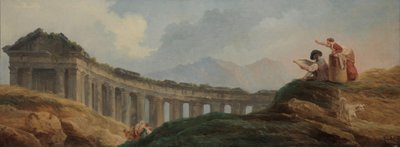 Een Colonnade in Ruïnes door Hubert Robert