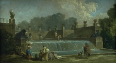 Een Fontein met Wasvrouwen door Hubert Robert