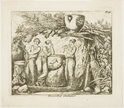 Antiek bas-reliëf door Hubert Robert