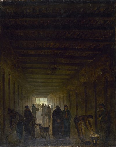 Gang van de Saint-Lazare gevangenis, ca. 1793 door Hubert Robert