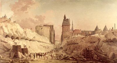 Sloop van de huizen op de Pont au Change in 1788 door Hubert Robert