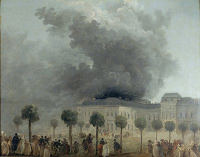 Brand in het Operahuis van het Palais-Royal, 8 juni 1781, ca. 1781 door Hubert Robert