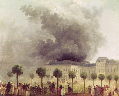 Brand in het Operahuis van het Palais-Royal in 1781 door Hubert Robert