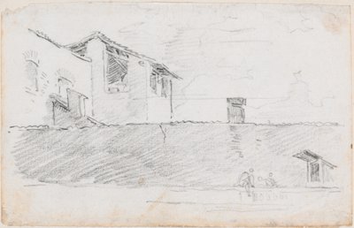 Daken achter een Muur door Hubert Robert