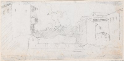 Italiaanse stadsscène door Hubert Robert