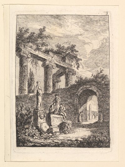 Het Standbeeld voor de Ruïnes, n.d. door Hubert Robert