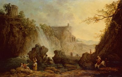 Landschap met Waterval door Hubert Robert