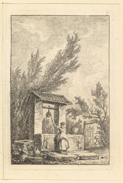 Le Puits door Hubert Robert