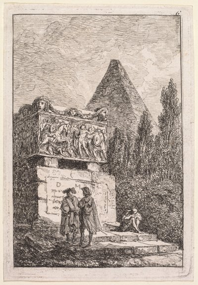 Les Soirées de Rome: Le Sarcophage door Hubert Robert
