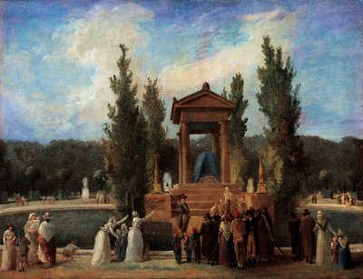 Monument opgericht in de Tuilerieën ter ere van Jean Jacques Rousseau door Hubert Robert