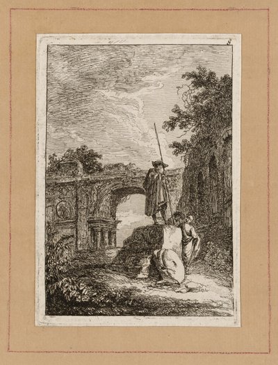 Plaat Acht uit Avonden in Rome door Hubert Robert