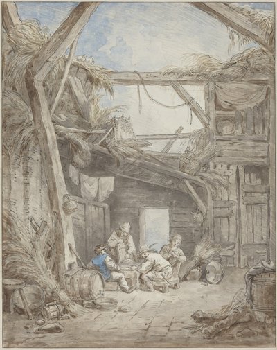 Vervallen boerderij door Hubert Robert