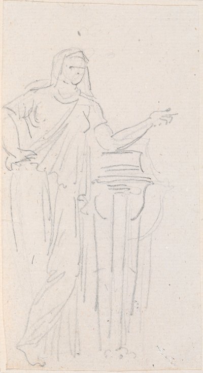 Standbeeld van een Vestaalse Maagd door Hubert Robert