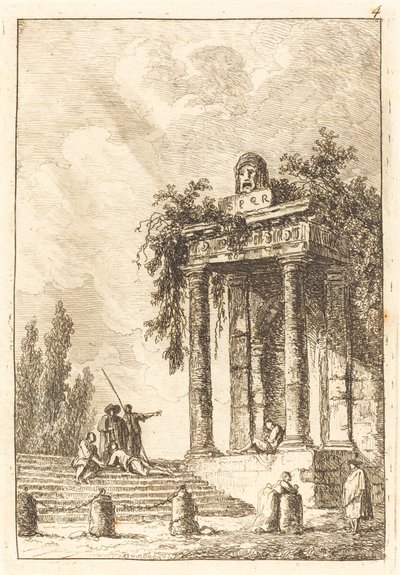 Trappen naar de Vier Oriëntatiepunten door Hubert Robert