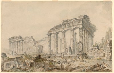 Tempel van Minerva, Athene, Griekenland door Hubert Robert