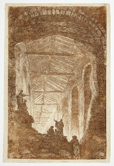 De Antieke Galerij, plaat tien uit Les Soirées de Rome door Hubert Robert