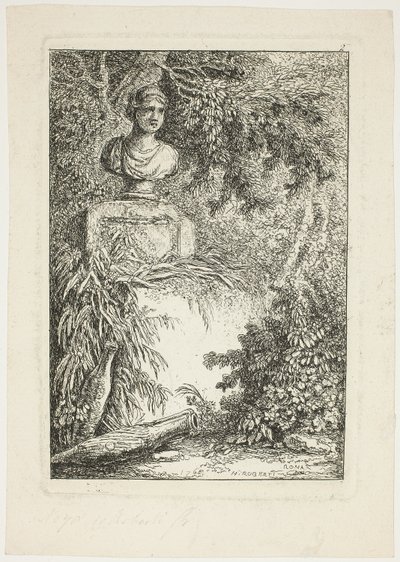 De Buste, plaat twee uit Les Soirées de Rome door Hubert Robert
