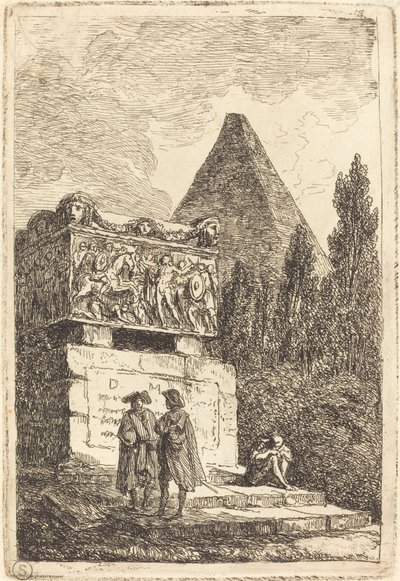 Het sarcofaag door Hubert Robert