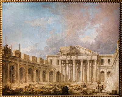 De School voor Heelkunde in aanbouw door Hubert Robert