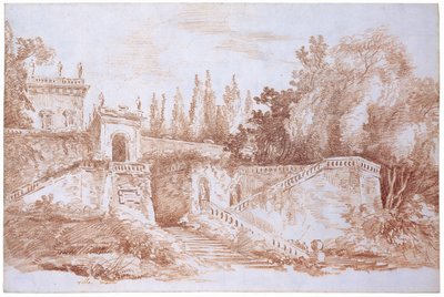 Uitzicht op de Tuinen van de Villa Mattei door Hubert Robert