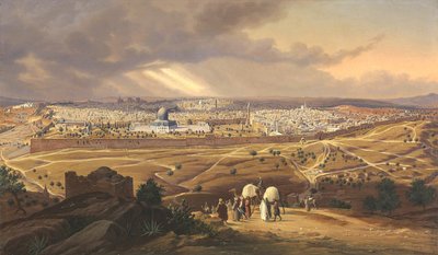 Uitzicht op Jeruzalem, 1847 door Hubert Sattler