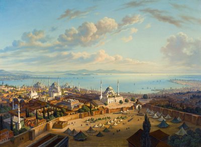 Uitzicht op Constantinopel vanaf de Seraskertoren door Hubert Sattler
