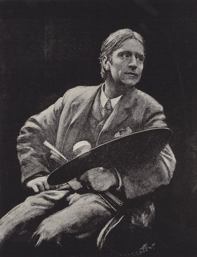 Hubert Herkomer, Britse kunstenaar (litho) door Hubert von (after) Herkomer