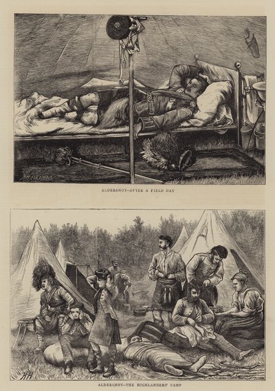Aldershot, het kamp van de Hooglanders door Hubert von Herkomer