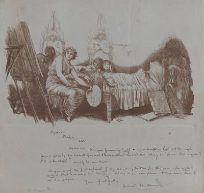 Uitnodiging voor een benefietdiner van Hubert von Herkomer aan Thomas Agnew door Hubert von Herkomer