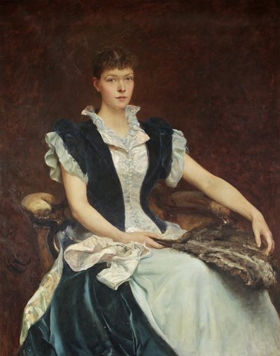 Portret van Mevrouw Walter Derham door Hubert von Herkomer