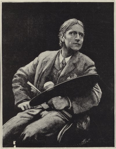 Zelfportret van de Britse kunstenaar Hubert Herkomer door Hubert von Herkomer