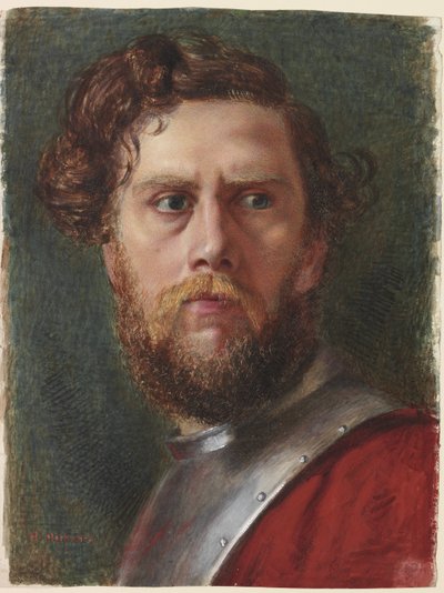 Studie van een hoofd door Hubert von Herkomer