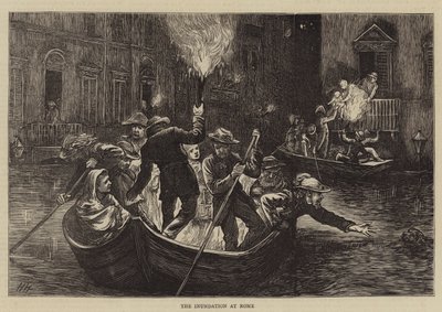 De overstroming in Rome door Hubert von Herkomer