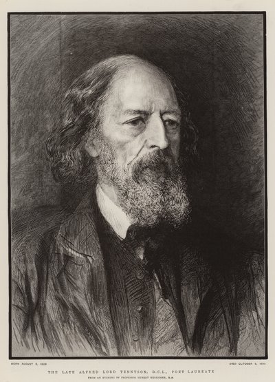 De overleden Alfred Lord Tennyson, DCL, Dichter Laureaat door Hubert von Herkomer